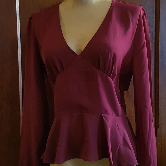 burgundy Parisa Blouse fashion nova - Picture 2 of 4